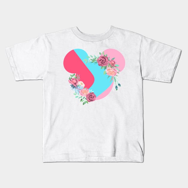 Bubblegum Wall Floral Mouse Kids T-Shirt by MelissaJoyCreative